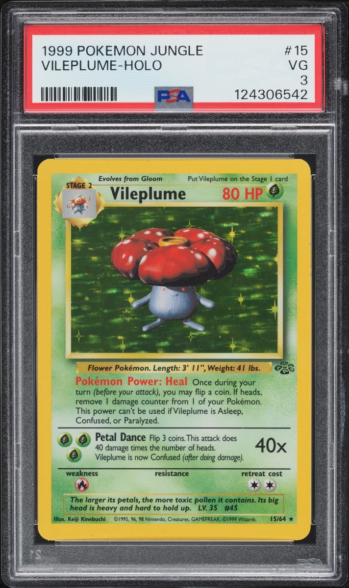 1999 Pokemon Jungle Holo Vileplume #15 PSA 3 VG