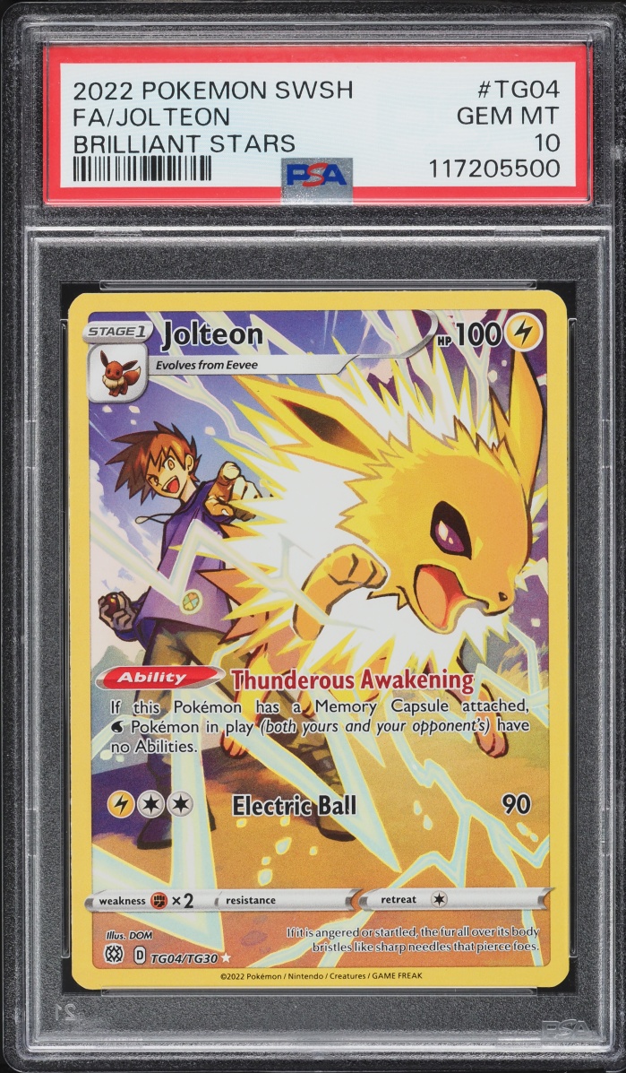2022 Pokemon Sword & Shield Brilliant Stars Trainer Gallery CHR Jolteon #TG04 PSA 10 GEM MINT
