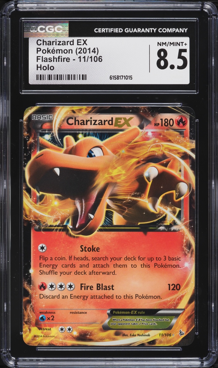 2014 Pokemon XY Flashfire Holo Charizard Ex #11 CGC 8.5 NM-MT+