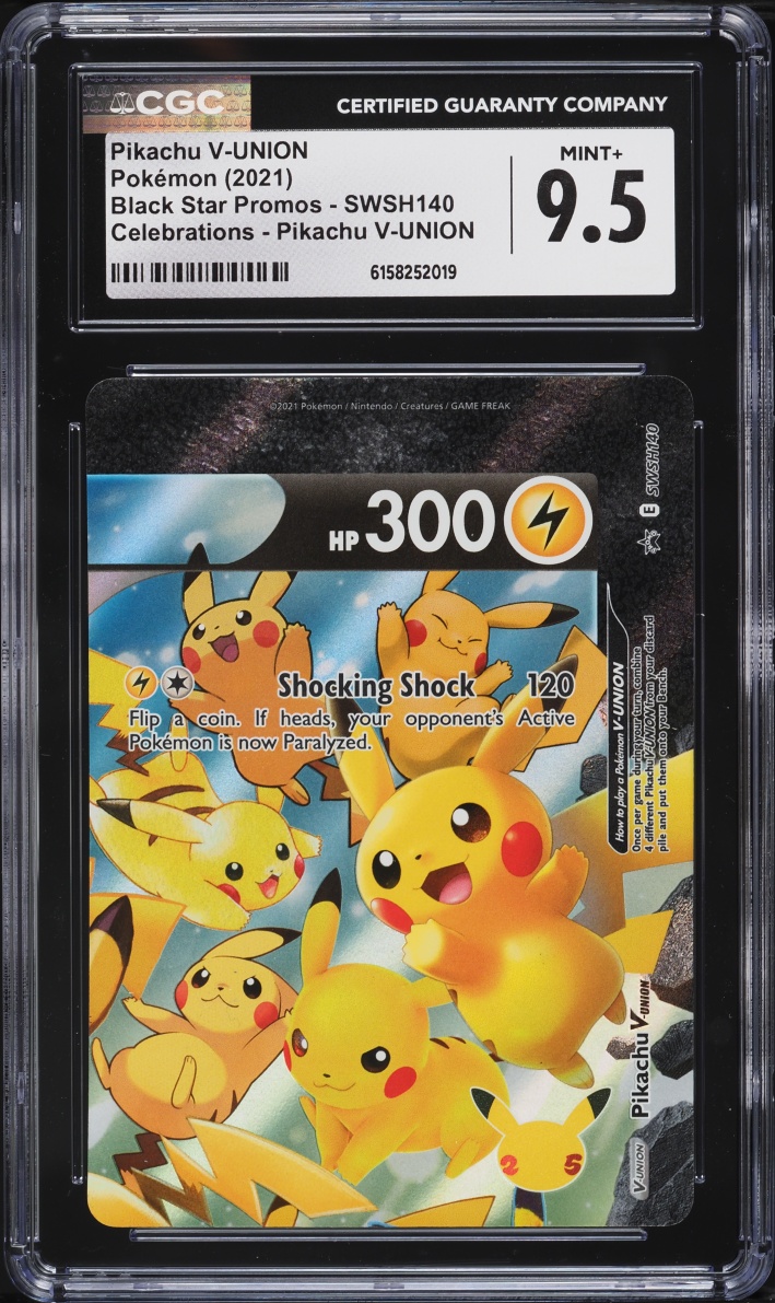 2021 Pokemon Sword & Shield Promo Celebrations Pikachu V-UNION #SWSH140 CGC 9.5 MINT+