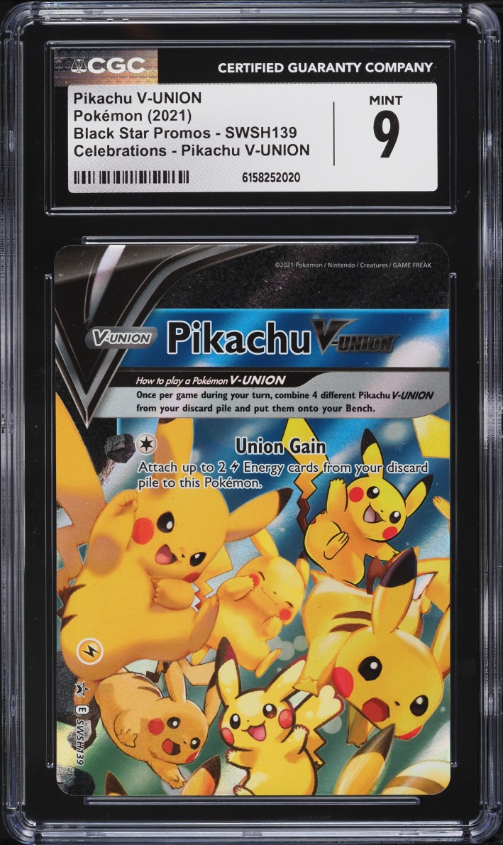 2021 Pokemon Sword & Shield Promo Celebrations Pikachu V-UNION #SWSH139 CGC 9 MINT