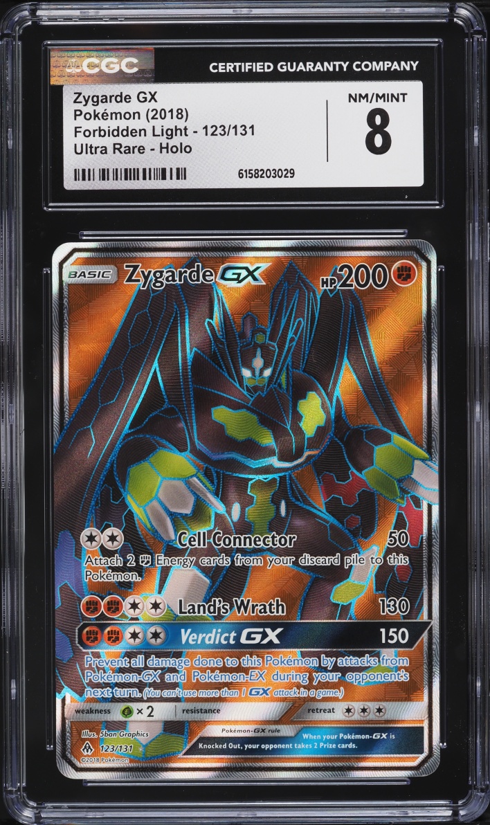 2018 Pokemon Sun & Moon Forbidden Light Full Art Zygarde GX #123 CGC 8 NM-MT