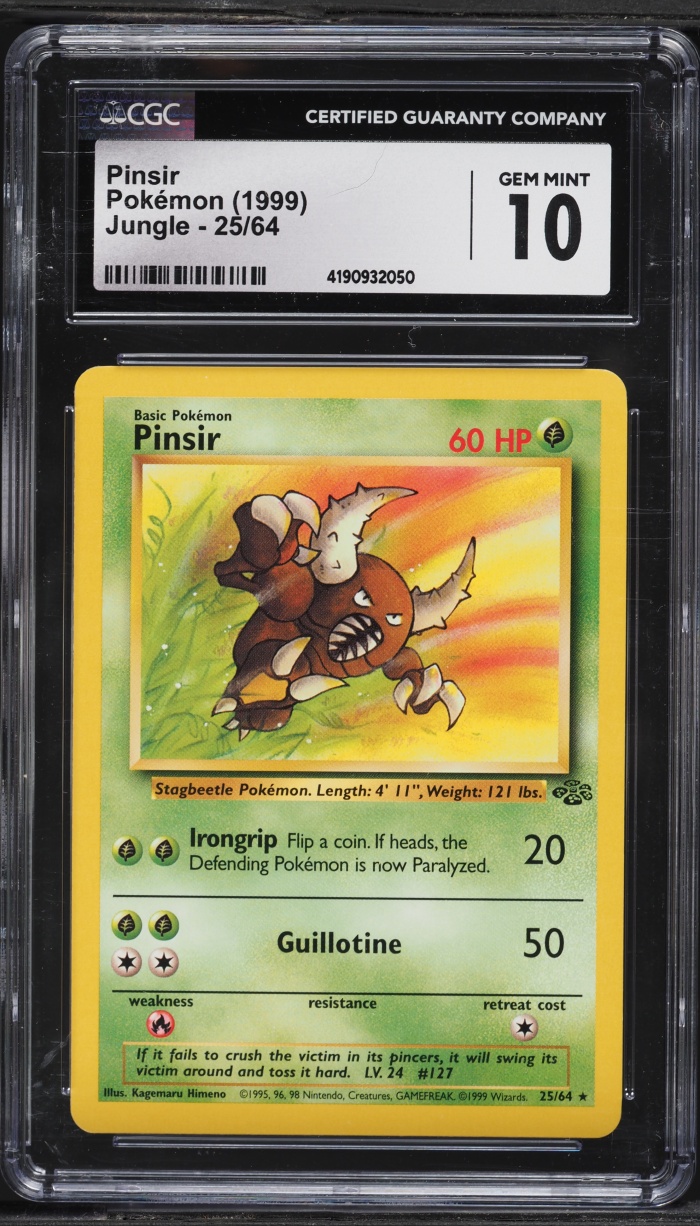 1999 Pokemon Jungle Pinsir #25 CGC 9.5 GEM MINT