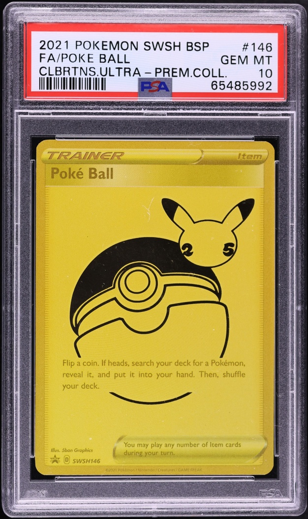 2021 Pokemon SWSH Celebrations Promo Ultra Premium FA Poke Ball #SWSH146 PSA 10 GEM MINT