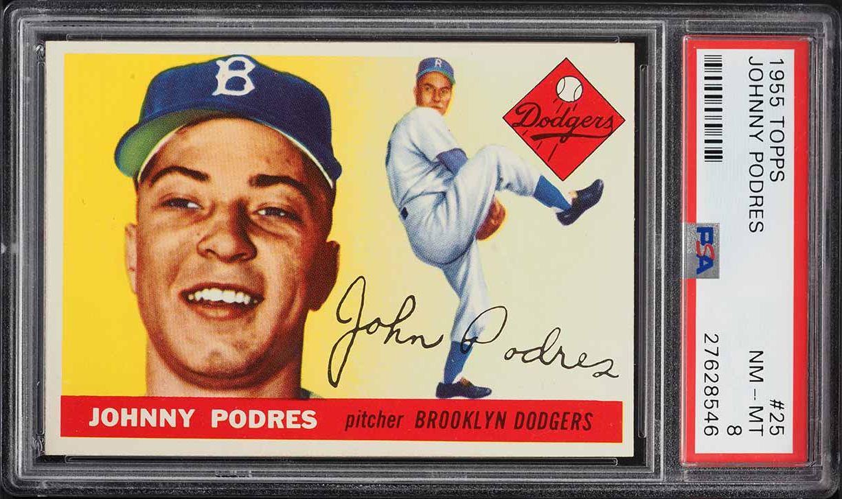 1955 Topps Johnny Podres #25 PSA 8 NM-MT