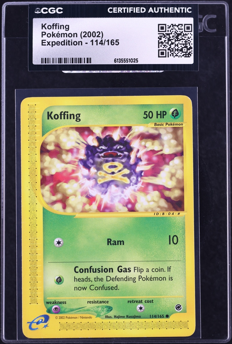2002 Pokemon Expedition Koffing #114 CGC AUTH
