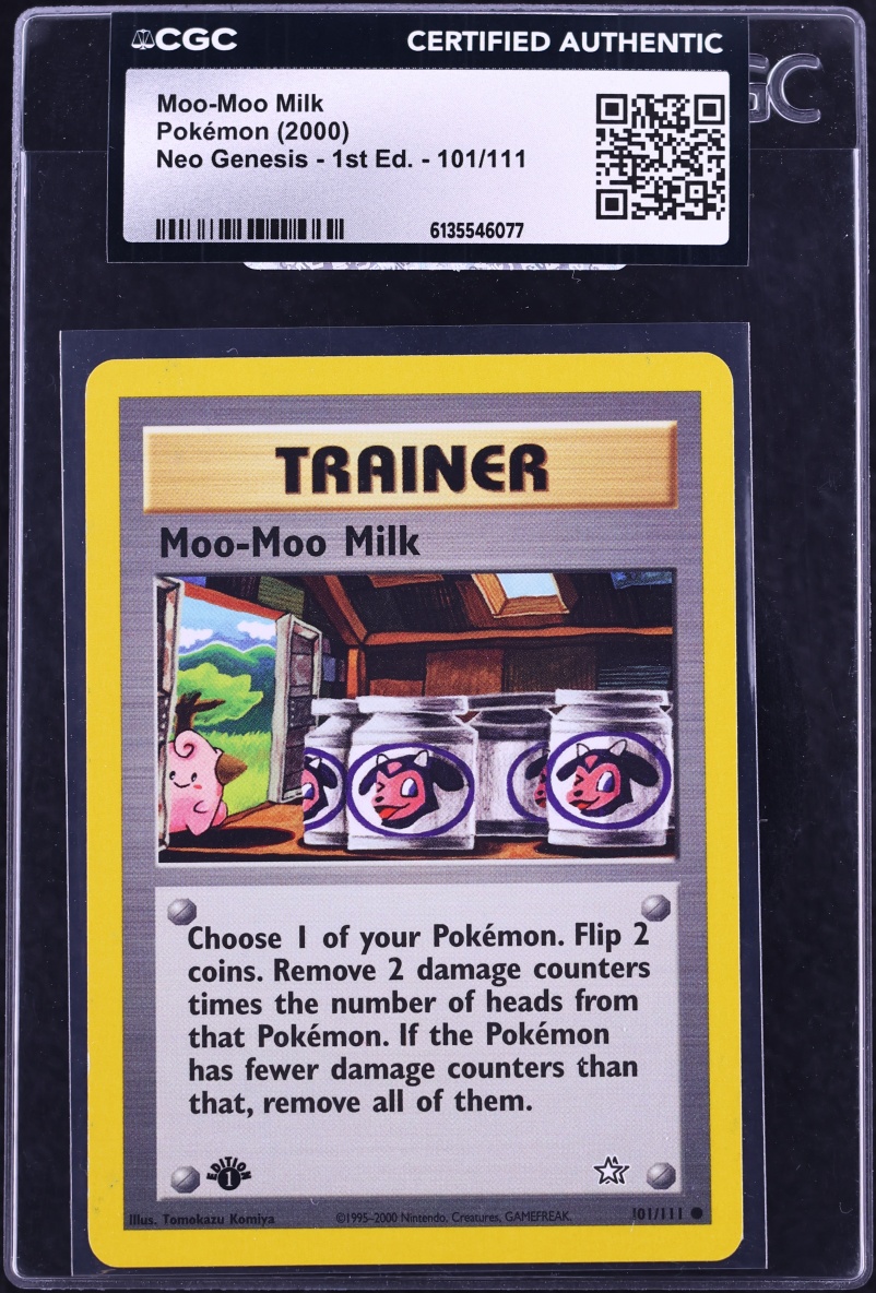 2000 Pokemon Neo Genesis 1st Edition Moo Moo Milk #101 CGC AUTH