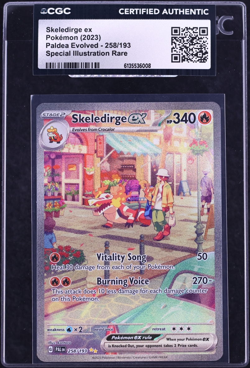 2023 Pokemon Scarlet & Violet Paldea Evolved SIR Skeledirge EX #258 CGC AUTH