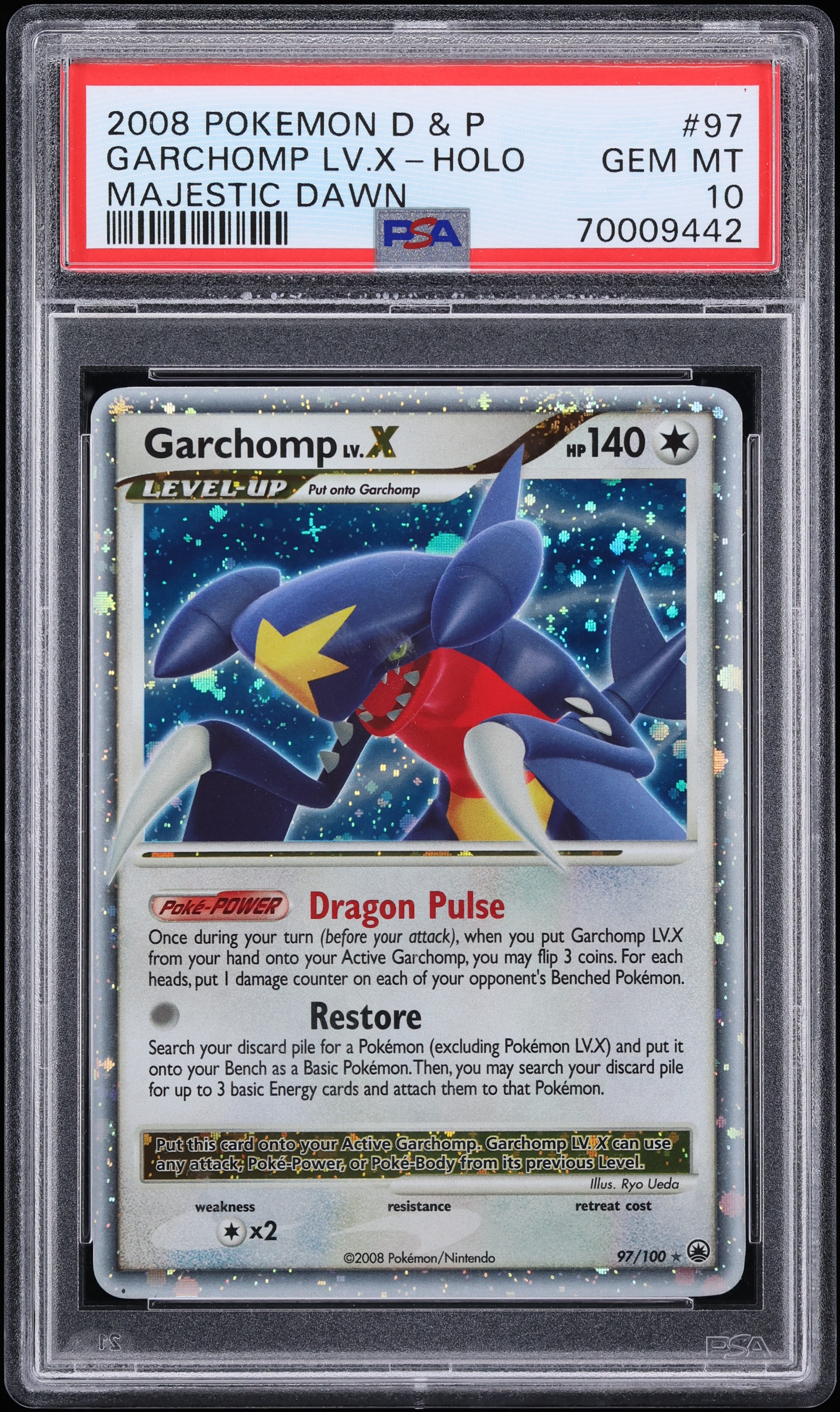 2008 Pokemon Diamond & Pearl Majestic Dawn Holo Garchomp LV.X #97 PSA 10 GEM MINT
