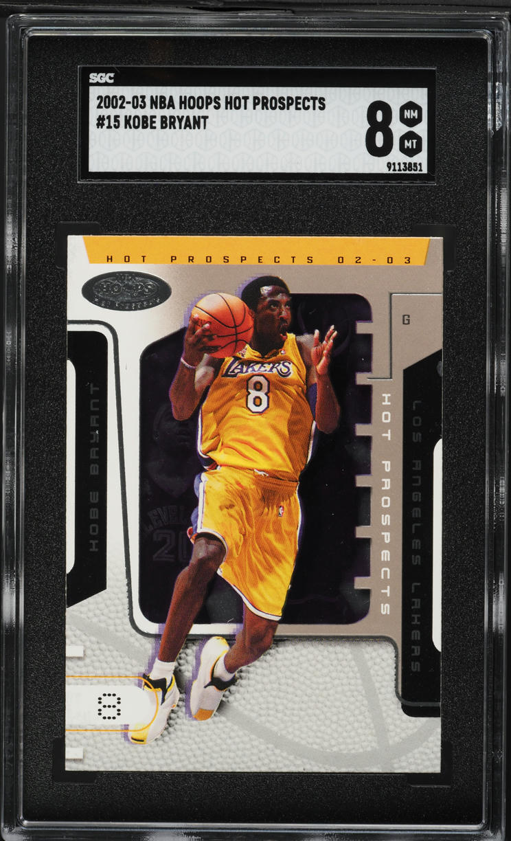 2002 Hoops Hot Prospects Kobe Bryant #15 SGC 8 NM-MT