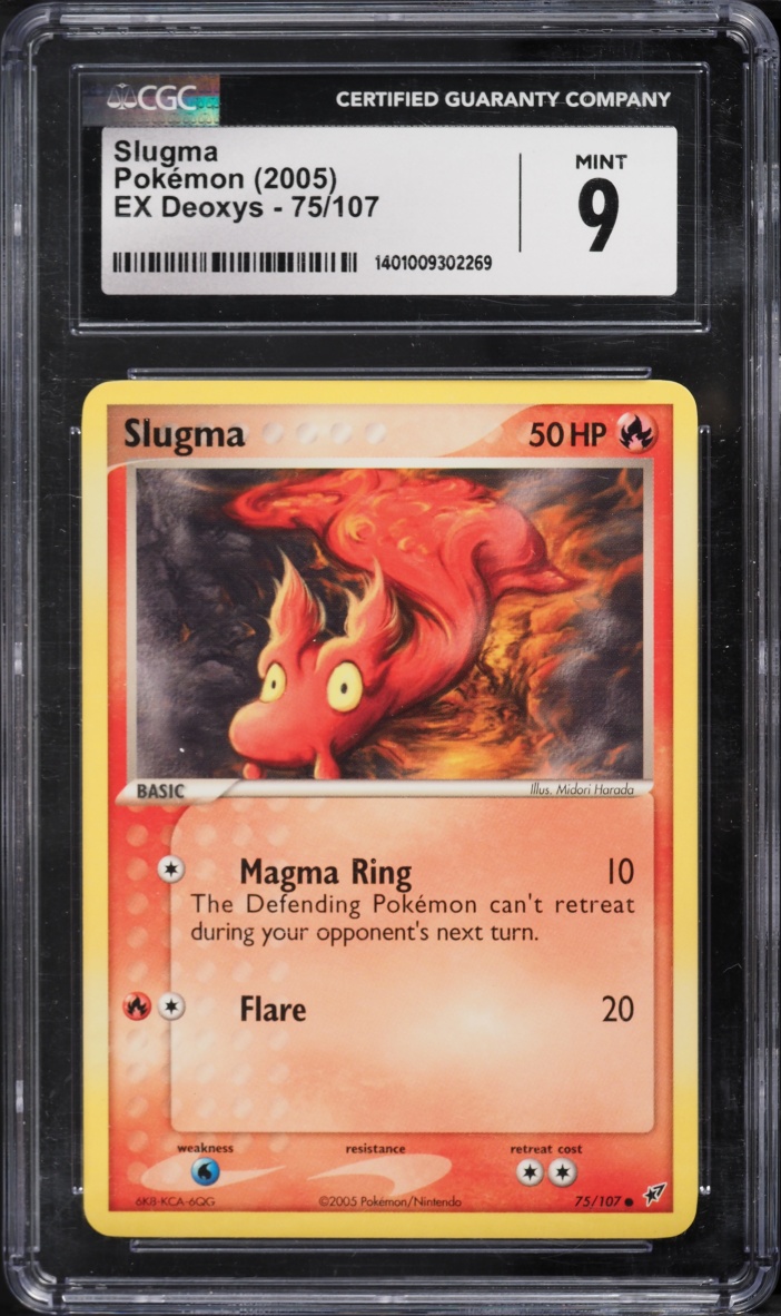 2005 Pokemon EX Deoxys Slugma #75 CGC 9 MINT