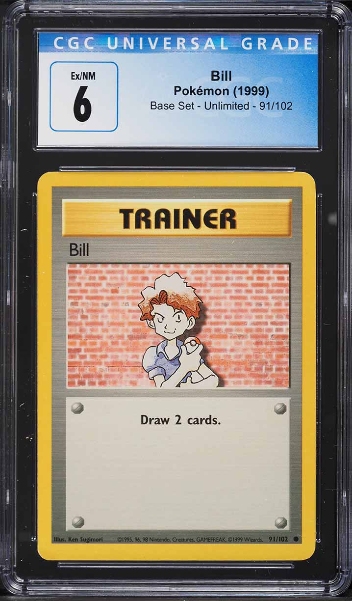1999 Pokemon Base Set Bill #91 CGC 6 EXMT