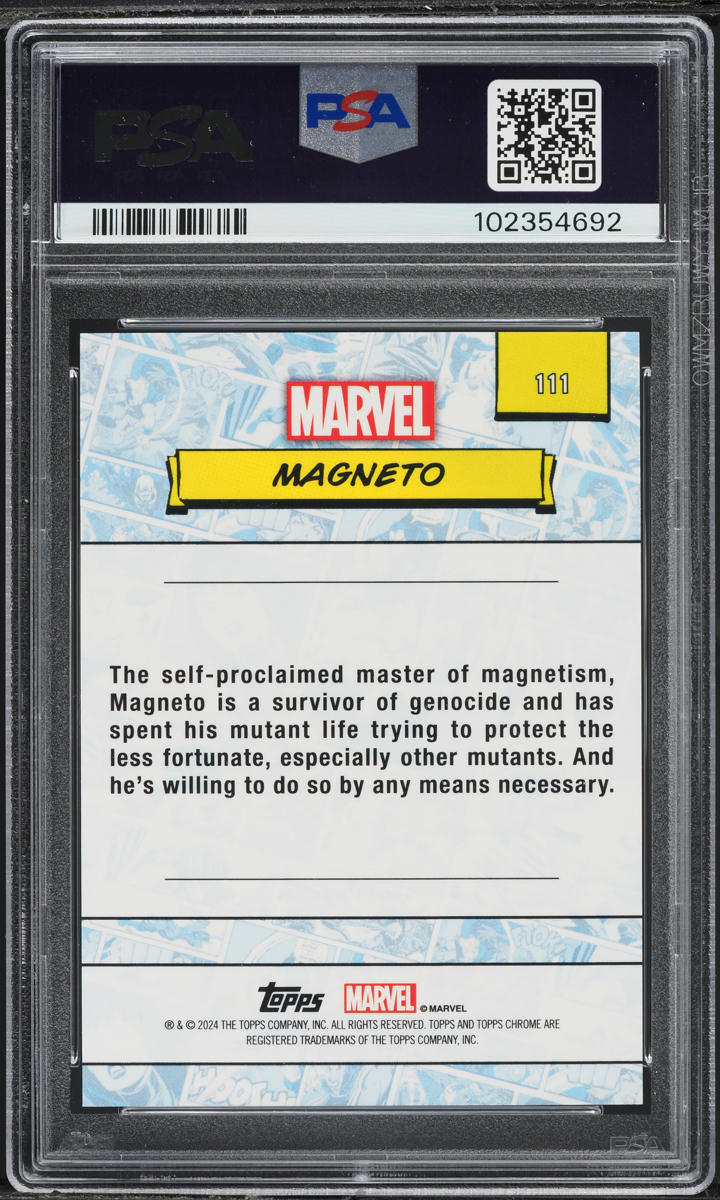 2024 Topps Chrome Marvel Sapphire Edition Green Magneto /99 #111 PSA 10 GEM MINT