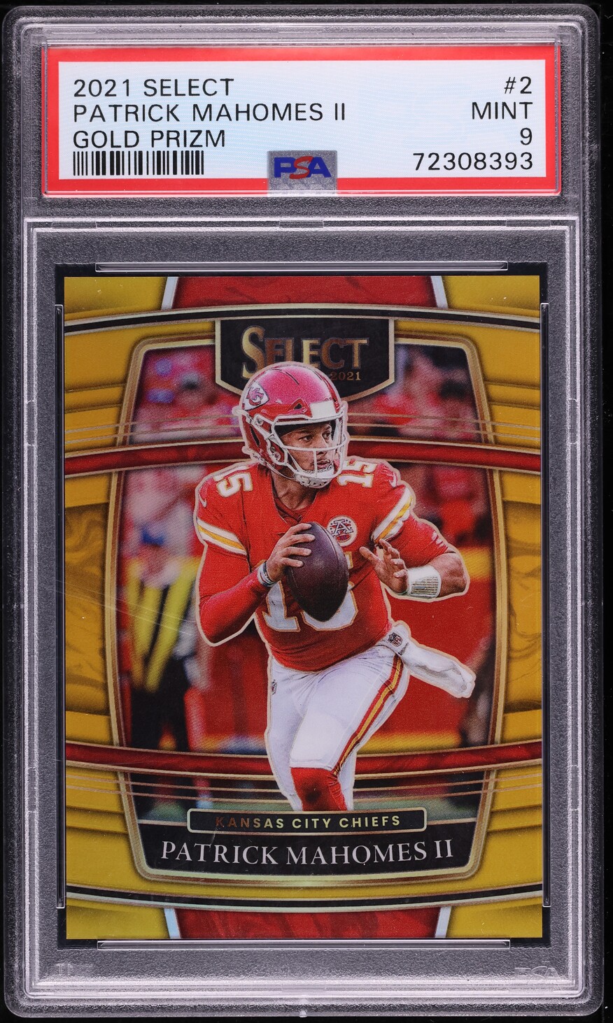 2021 Select Concourse Gold Prizm Patrick Mahomes II /10 #2 PSA 9 MINT