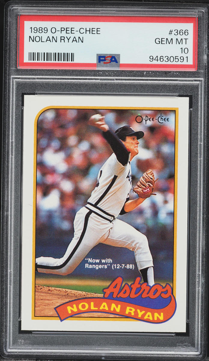 1989 O-Pee-Chee Nolan Ryan #366 PSA 10 GEM MINT
