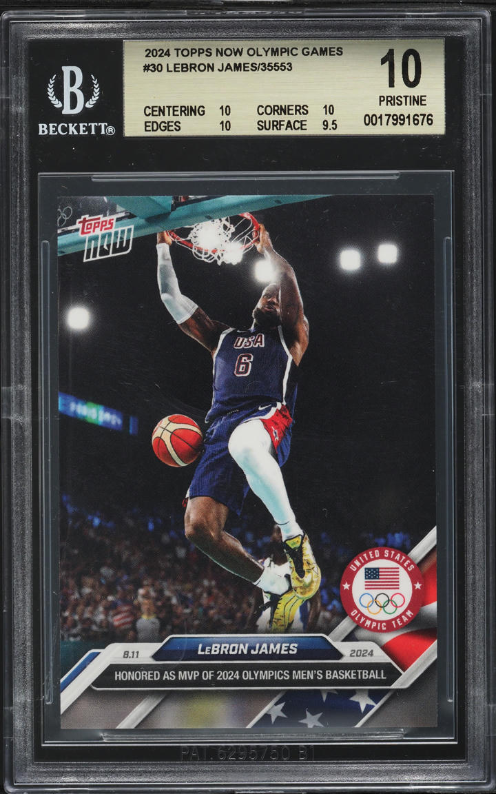 2024 Topps Now Olympic Games LeBron James #30 BGS 10 PRISTINE