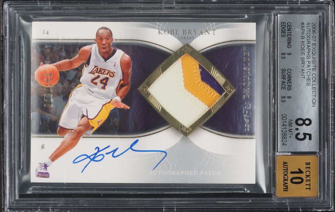 2006 Exquisite Collection Patches Kobe Bryant PATCH AUTO /100 #AP-KB BGS 8.5 NM-MT+