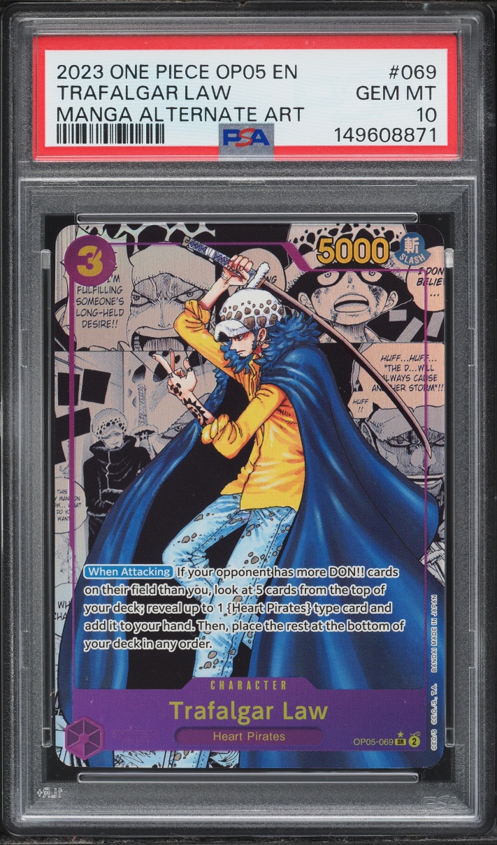 2023 One Piece Awakening Of The New Era Manga Alt Art Trafalgar Law #OP05-069 PSA 10 GEM MINT