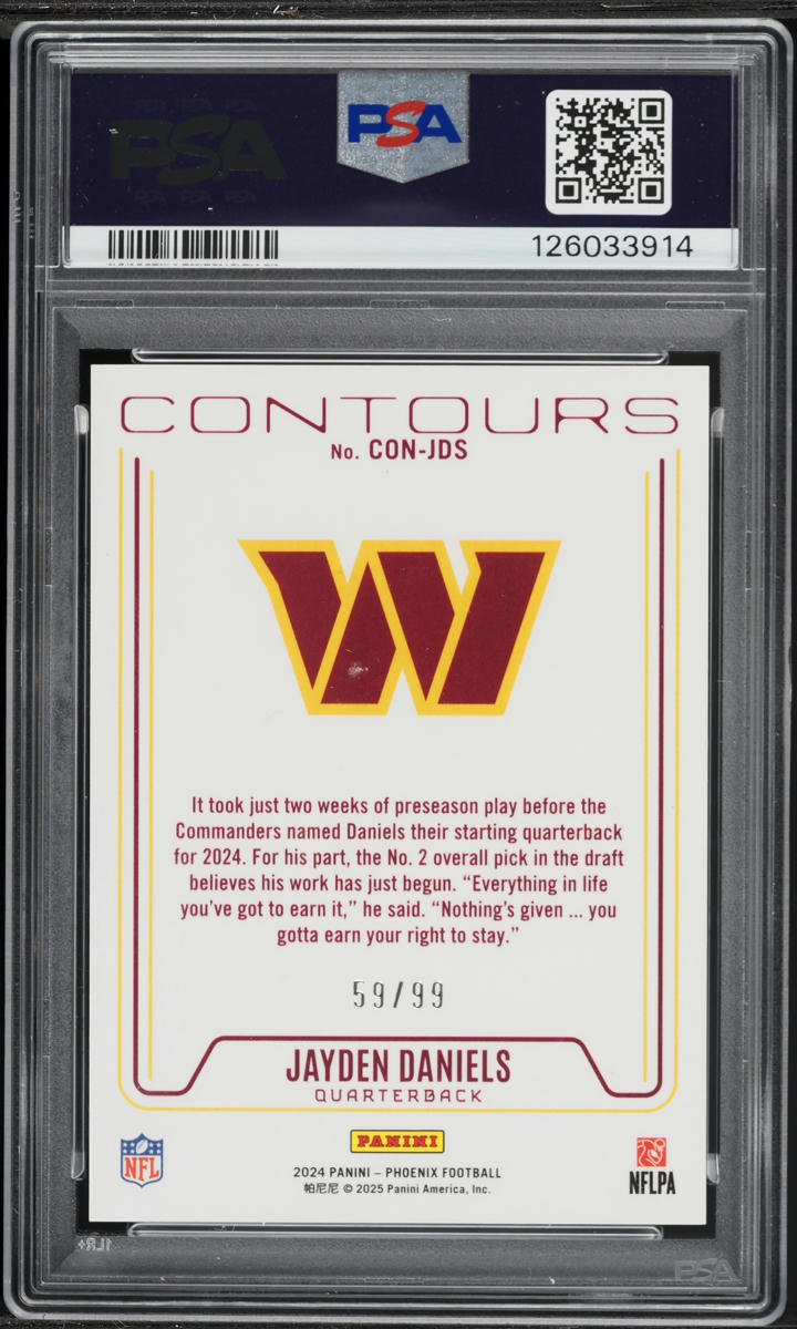 2024 Panini Phoenix Contours Red Jayden Daniels ROOKIE /99 #CON-JDS PSA 10 GEM MINT
