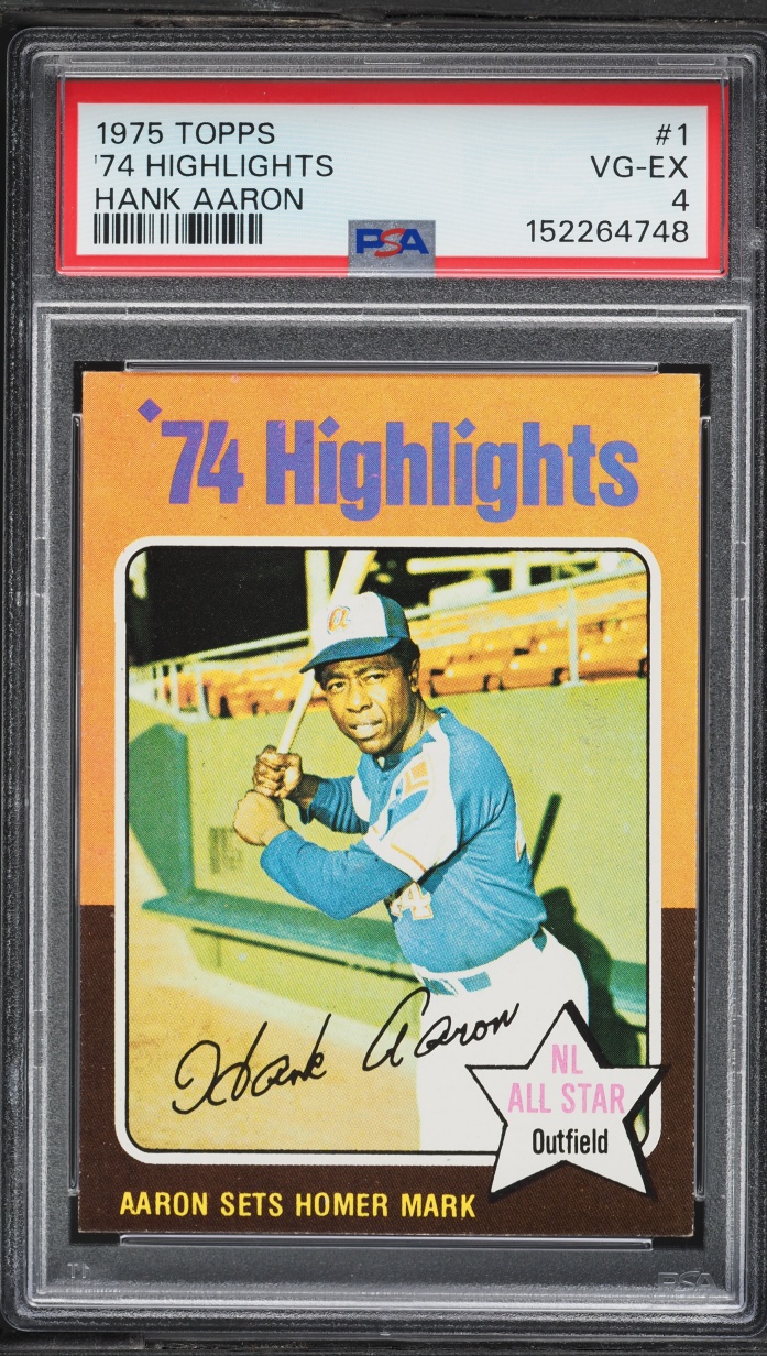1975 Topps '74 Highlights Hank Aaron #1 PSA 4 VGEX