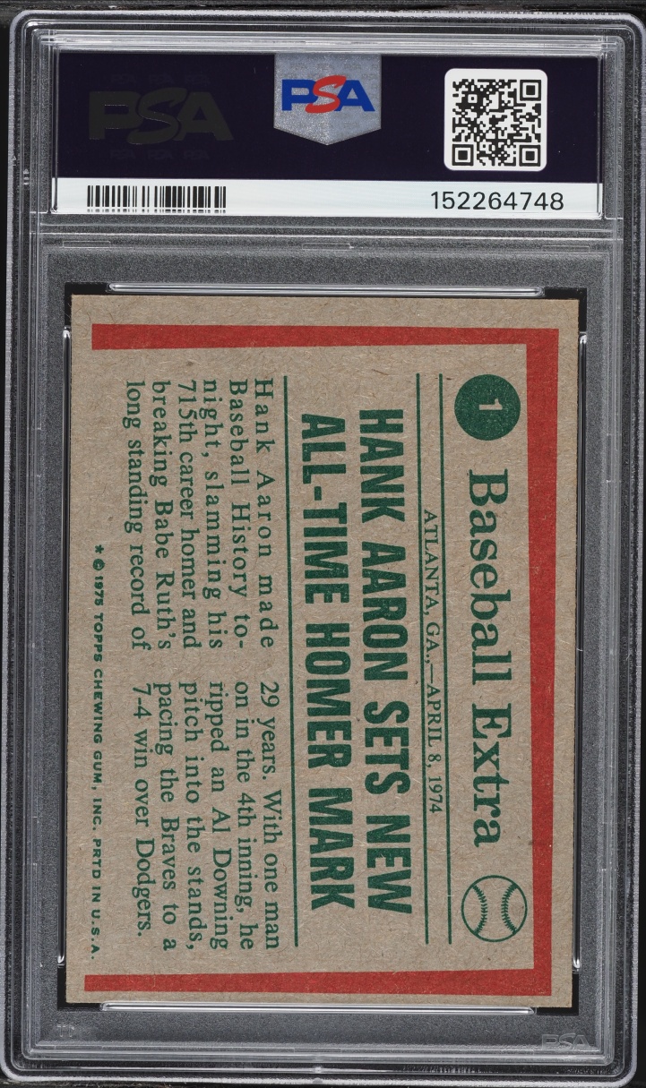 1975 Topps '74 Highlights Hank Aaron #1 PSA 4 VGEX