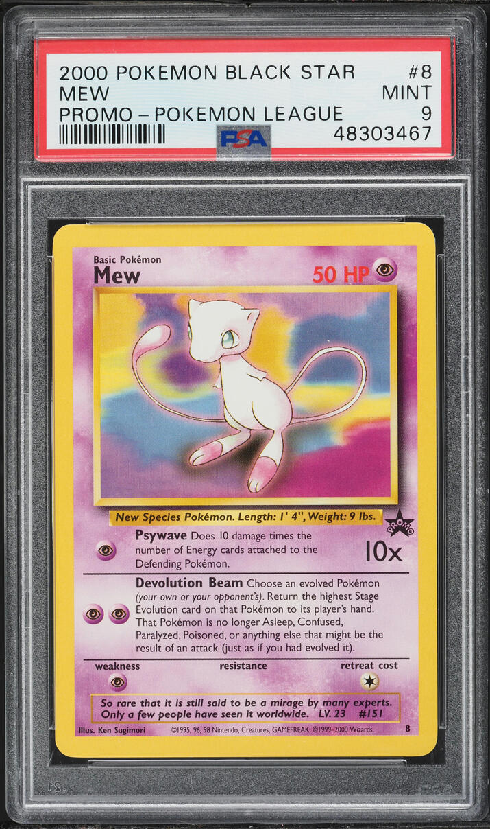 2000 Pokemon League Black Star Promo Mew #8 PSA 9 MINT