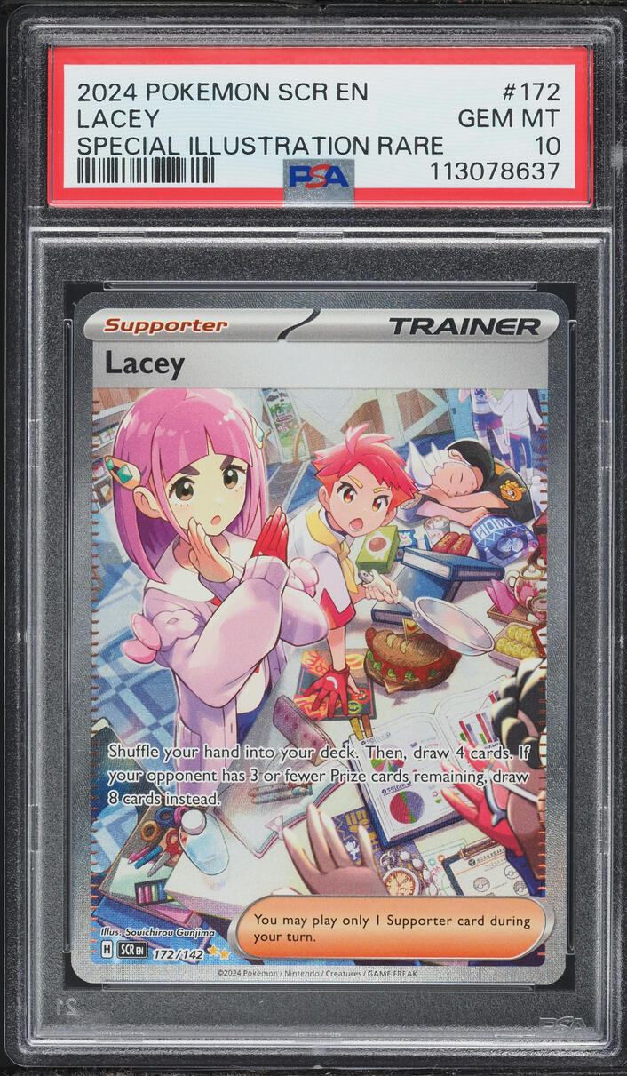 2024 Pokemon Scarlet & Violet Stellar Crown SIR Lacey #172 PSA 10 GEM MINT