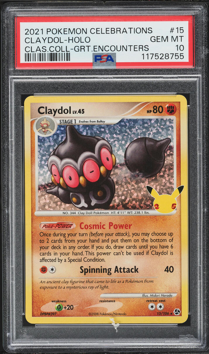 2021 Pokemon SWSH Celebrations Classic Collection Holo Claydol #15 PSA 10 GEM