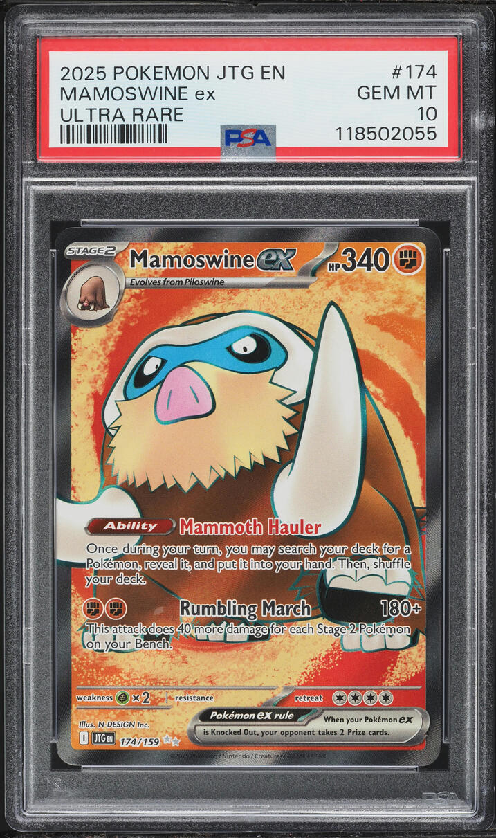 2025 Pokemon Scarlet & Violet Journey Together Full Art Mamoswine ex #174 PSA 10 GEM MINT