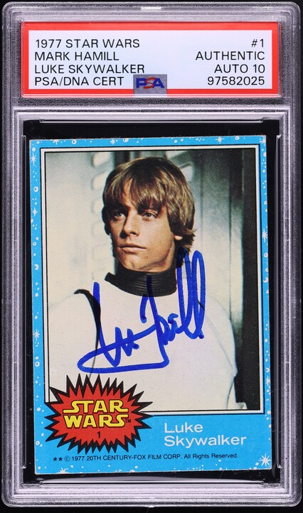 その他 Mark Hamill Auto starwars 1977 Topps Star Wars Luke Skywalker Mark Hamill AUTO DNA 9 #1 PSA