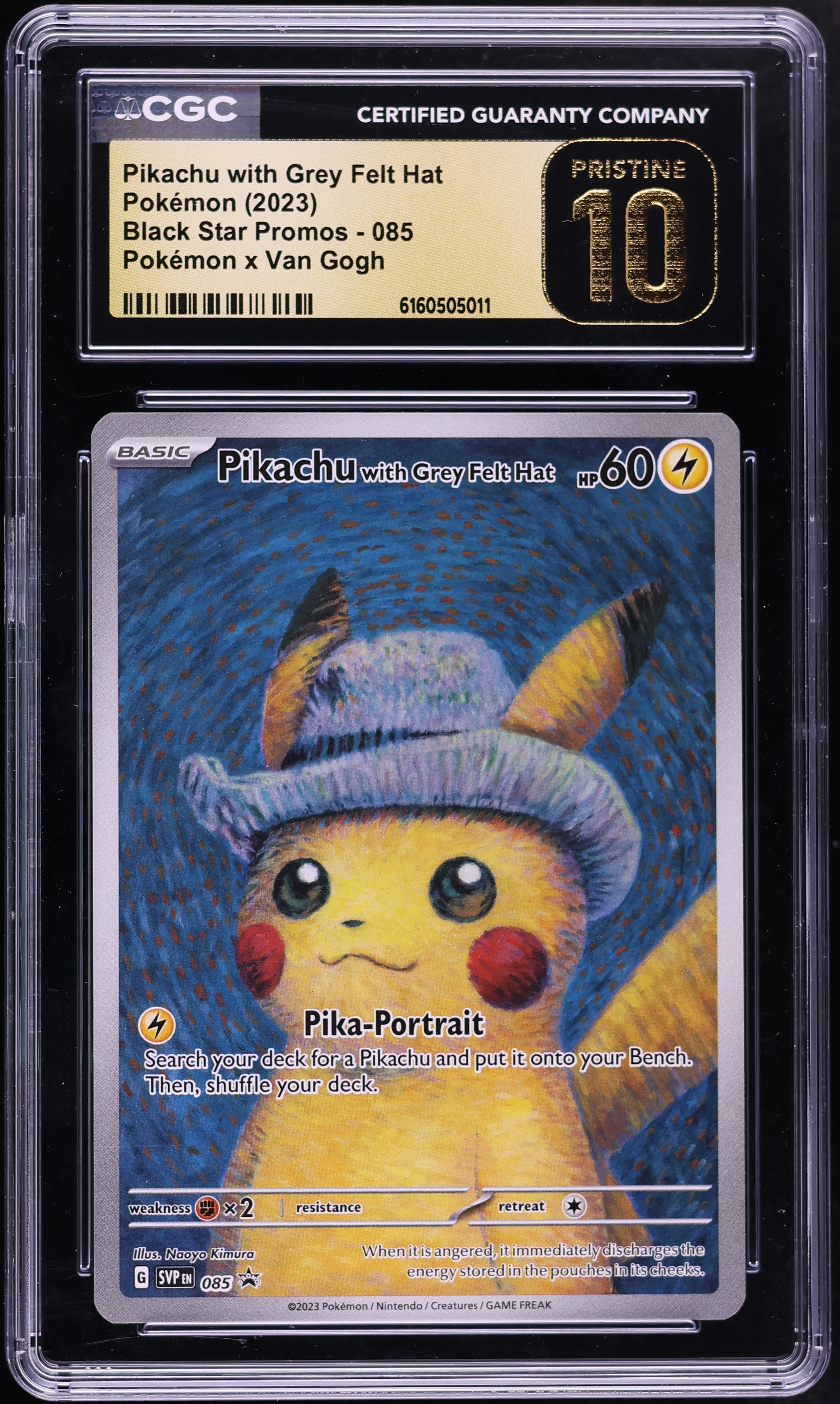 2023 Pokemon SV Promo Van Gogh Full Art Pikachu With Grey Felt Hat #85 CGC 10 PRISTINE