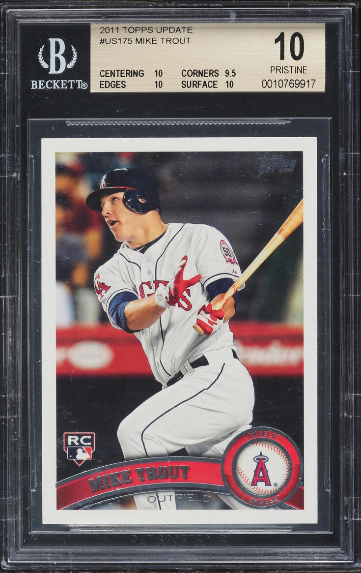 2011 Topps Update Mike Trout ROOKIE #US175 BGS 10 PRISTINE
