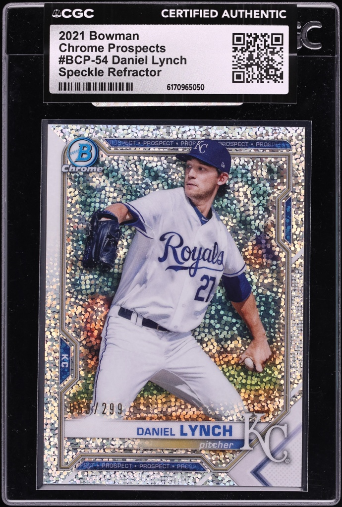 2021 Bowman Chrome Speckle Refractor Daniel Lynch PROSPECT /299 #BCP-54 CGC AUTH