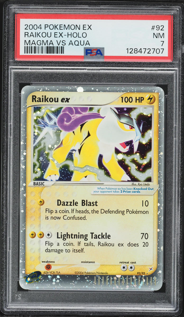 2004 Pokemon EX Team Magma Vs. Team Aqua Holo Raikou ex #92 PSA 7 NRMT