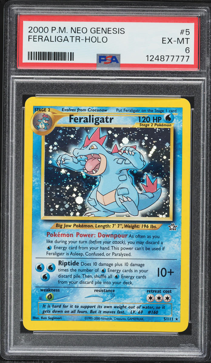 2000 Pokemon Neo Genesis Holo Feraligatr #5 PSA 6 EXMT