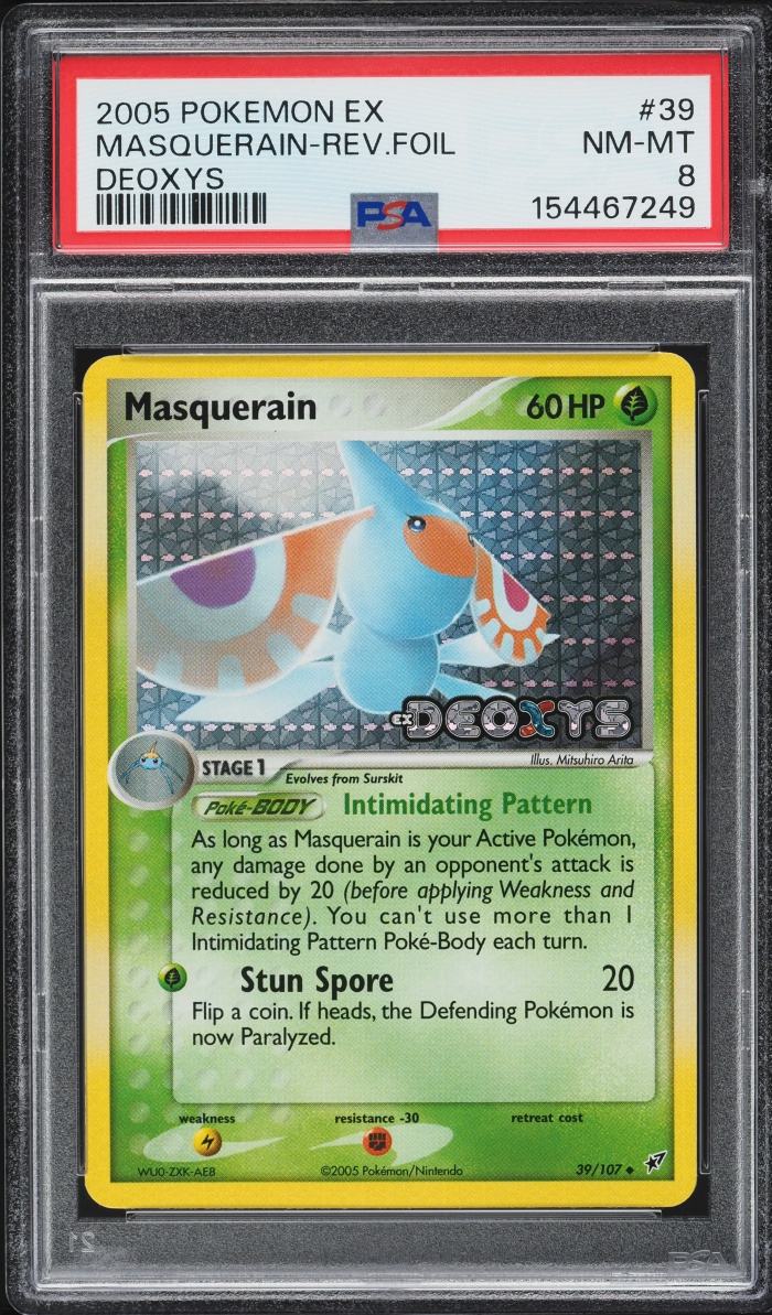 2005 Pokemon EX Deoxys Reverse Holo Masquerain #39 PSA 8 NM-MT