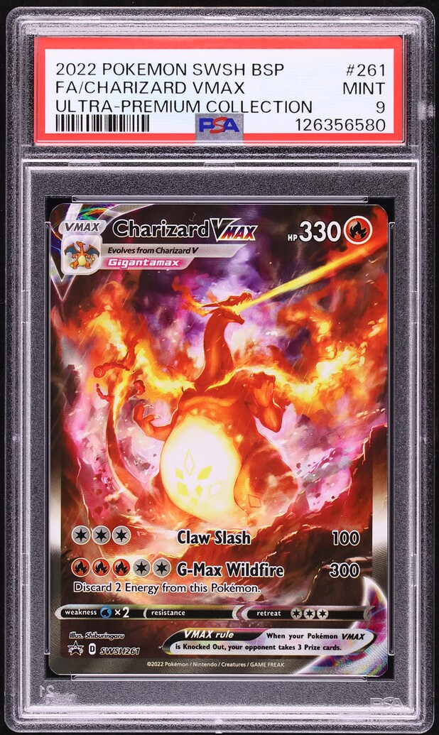 2022 Pokemon Sword & Shield Promo Ultra Premium Full Art Charizard VMAX #SWSH261 PSA 9 MINT