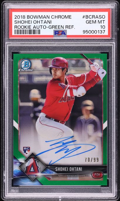 2018 Bowman Sky Blue Shohei Ohtani ROOKIE /499 #49 PSA 9