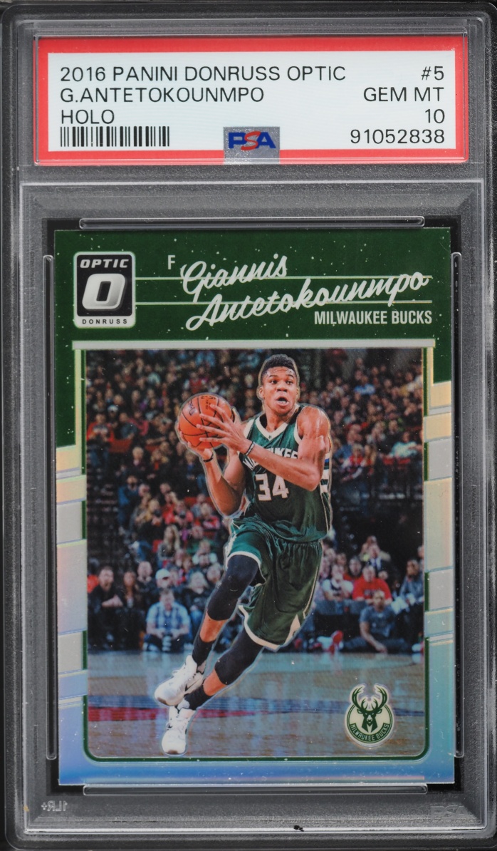 2016 Donruss Optic Holo Giannis Antetokounmpo #5 PSA 10 GEM MINT