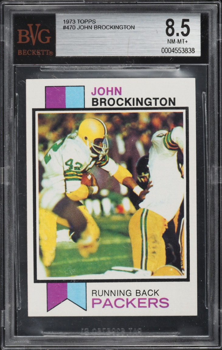 1973 Topps Football John Brockington #470 BVG 8.5 NM-MT+