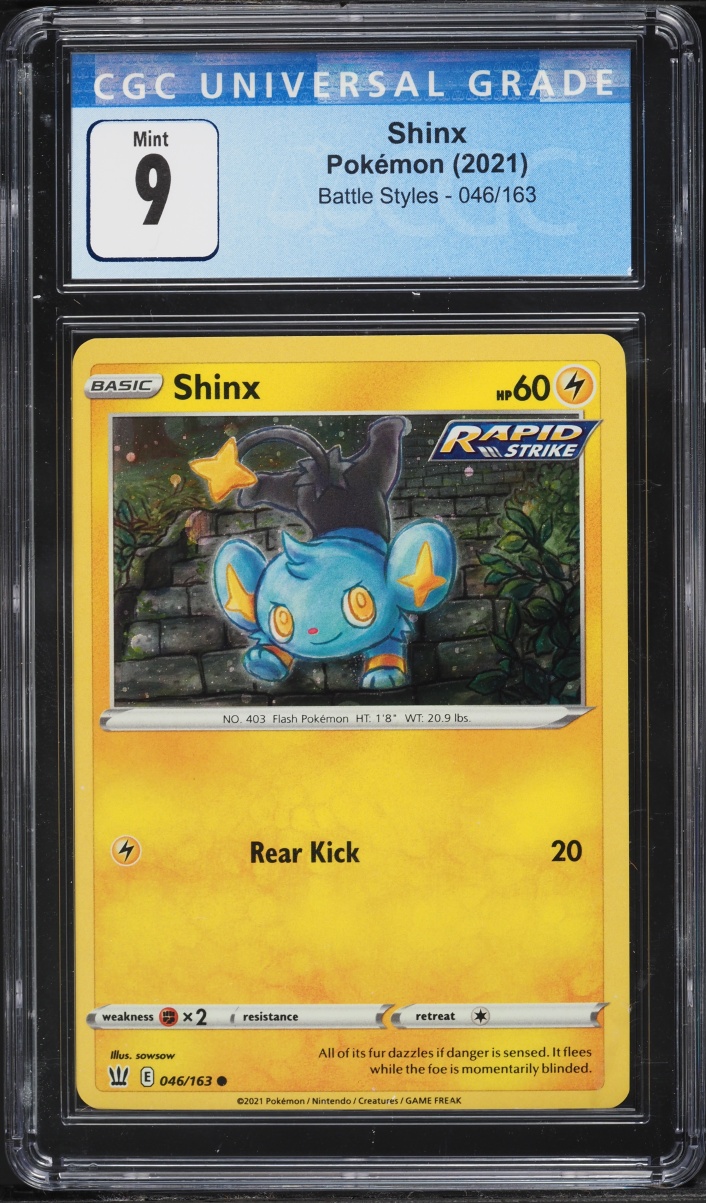 2021 Pokemon Sword & Shield Battle Styles Shinx #46 CGC 9 MINT