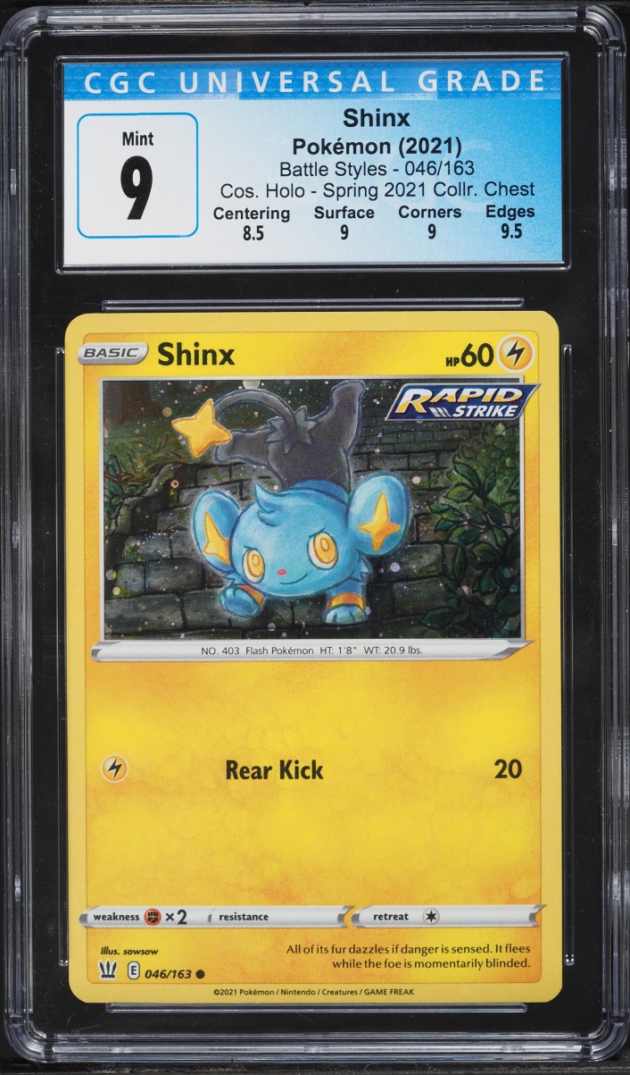 2021 Pokemon Battle Styles Spring Collector Chest Shinx #046 CGC 9 MINT