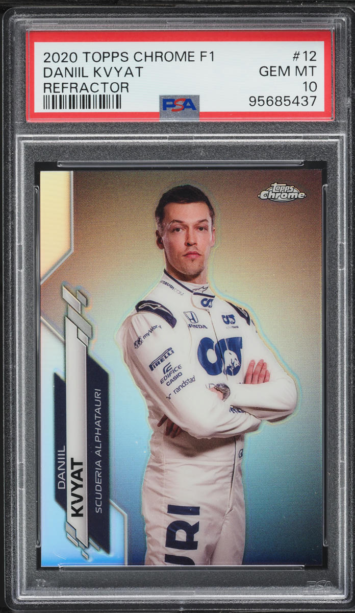 2020 Topps Chrome Formula 1 Refractor Daniil Kvyat #12 PSA 10 GEM MINT