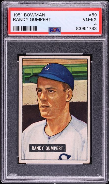 1951 Bowman Randy Gumpert #59 PSA 4 VGEX