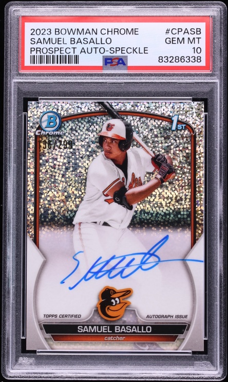 2023 Bowman Chrome Speckle Samuel Basallo PROSPECT AUTO /299 #CPA-SB PSA 10 GEM MINT