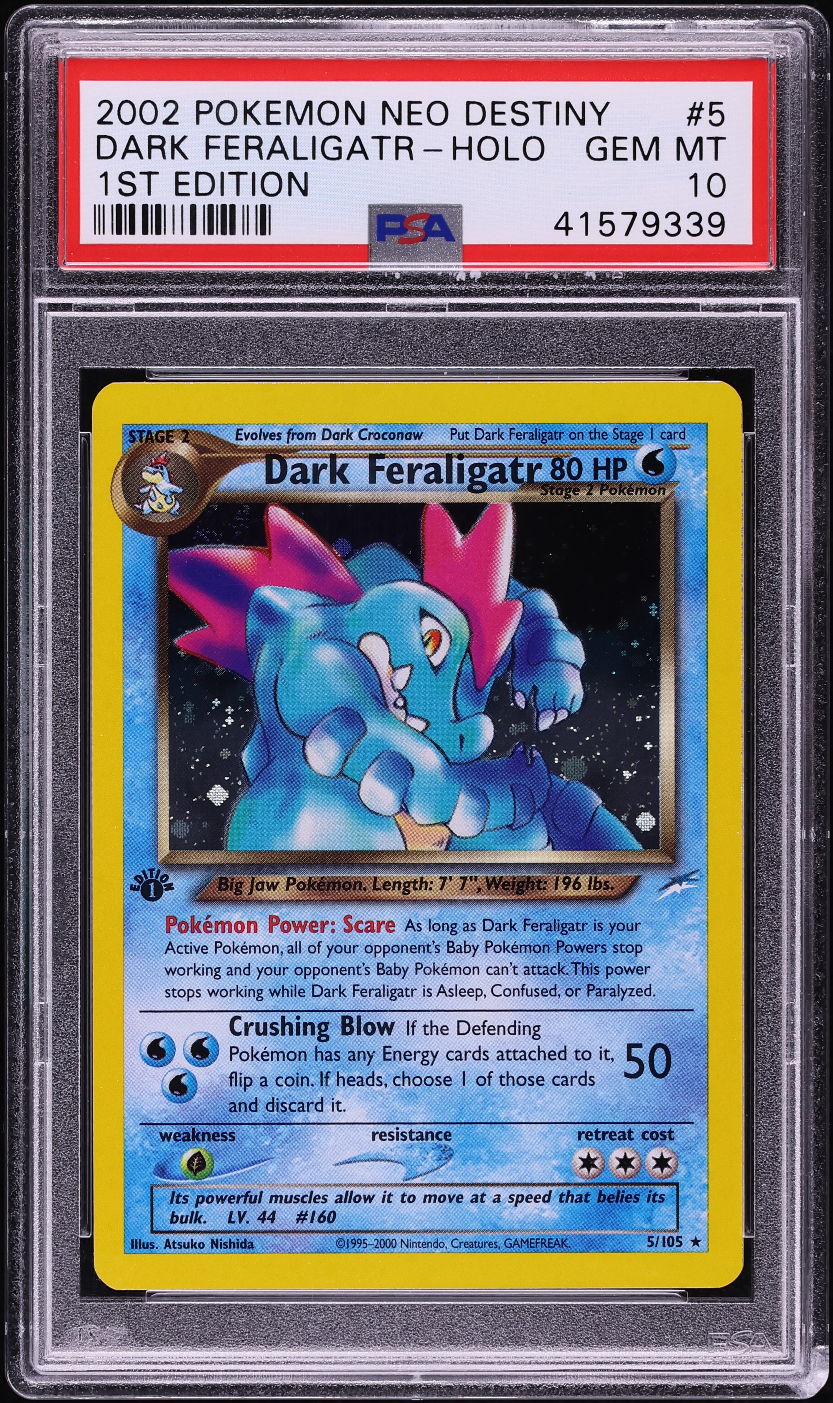 2002 Pokemon Neo Destiny 1st Edition Holo Dark Feraligatr #5 PSA 10 GEM MINT