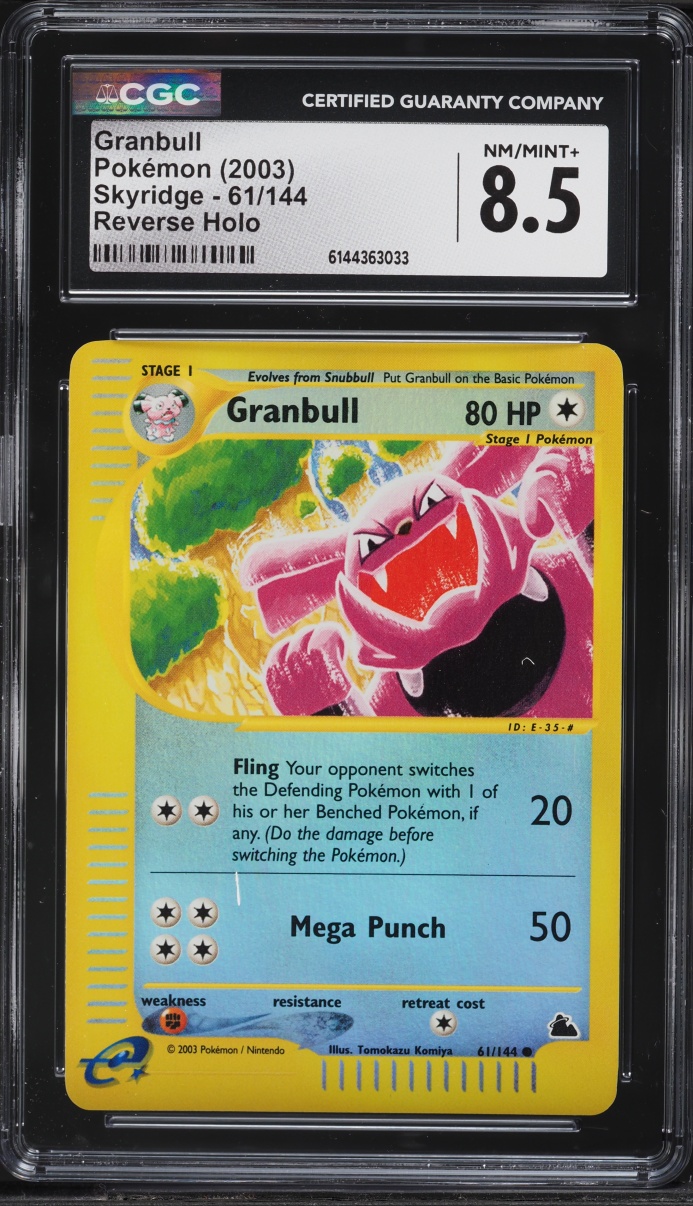 2003 Pokemon Skyridge Reverse Holo Granbull #61 CGC 8.5 NM-MT+