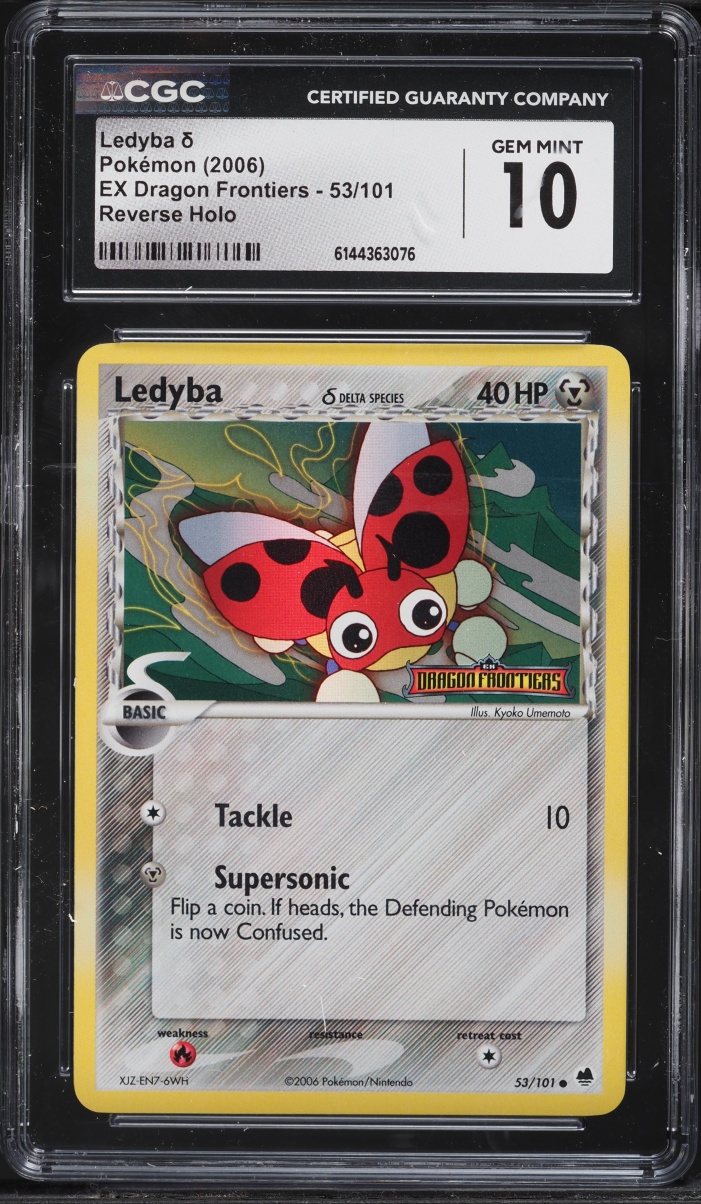 2006 Pokemon EX Dragon Frontiers Reverse Holo Ledyba #53 CGC 10 GEM MINT
