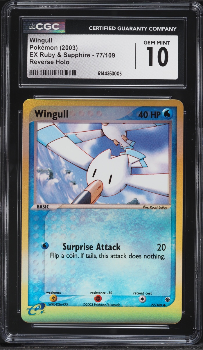 2003 Pokemon EX Ruby & Sapphire Reverse Holo Wingull #77 CGC 10 GEM MINT