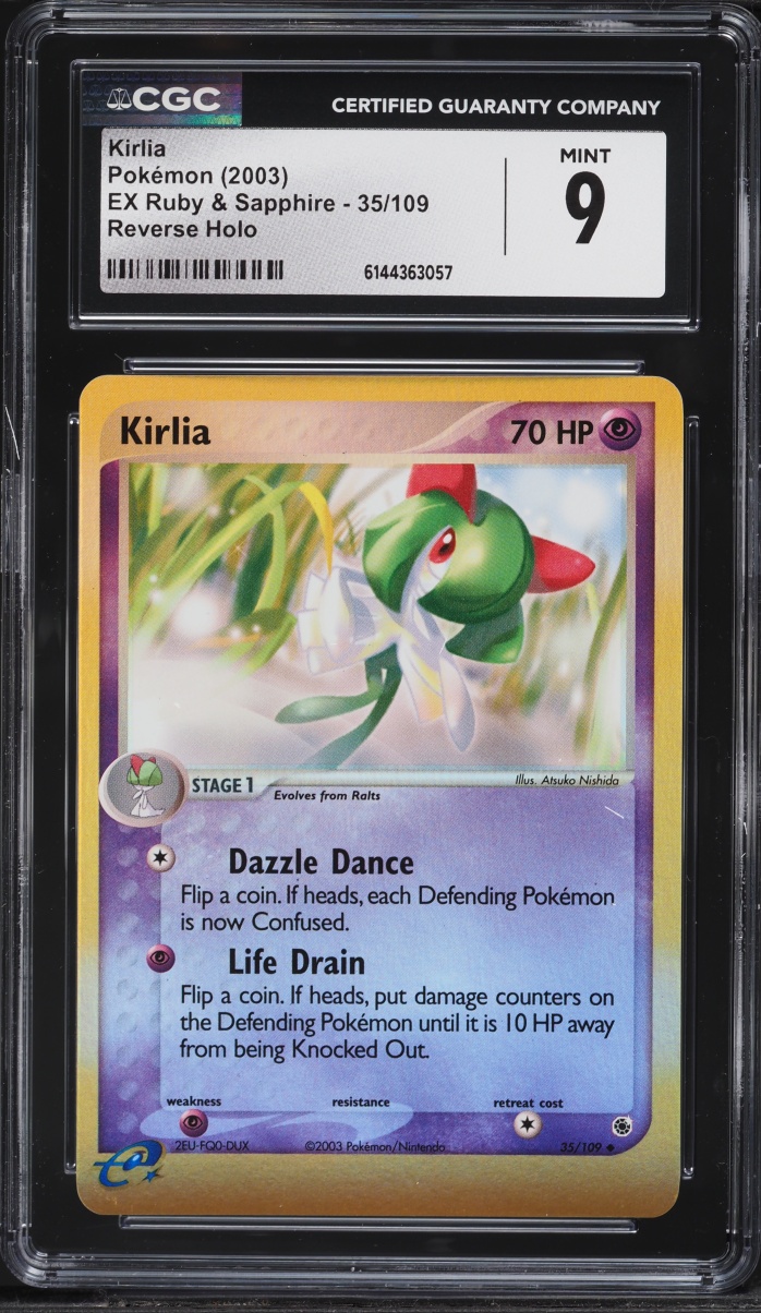 2003 Pokemon EX Ruby & Sapphire Reverse Holo Kirlia #35 CGC 9 MINT